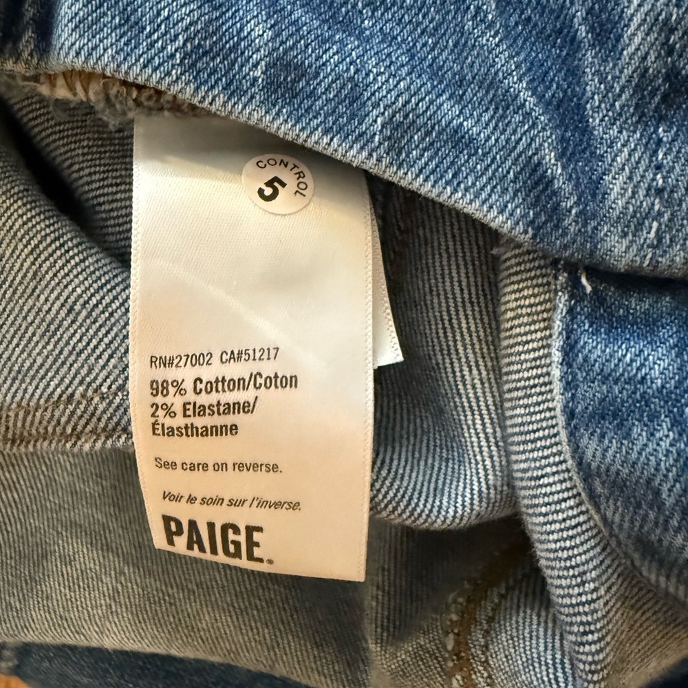 Women’s PAIGE Anessa Seamed Denim Wide Leg Cropped Jumpsuit in Delia - Picture 5 of 13